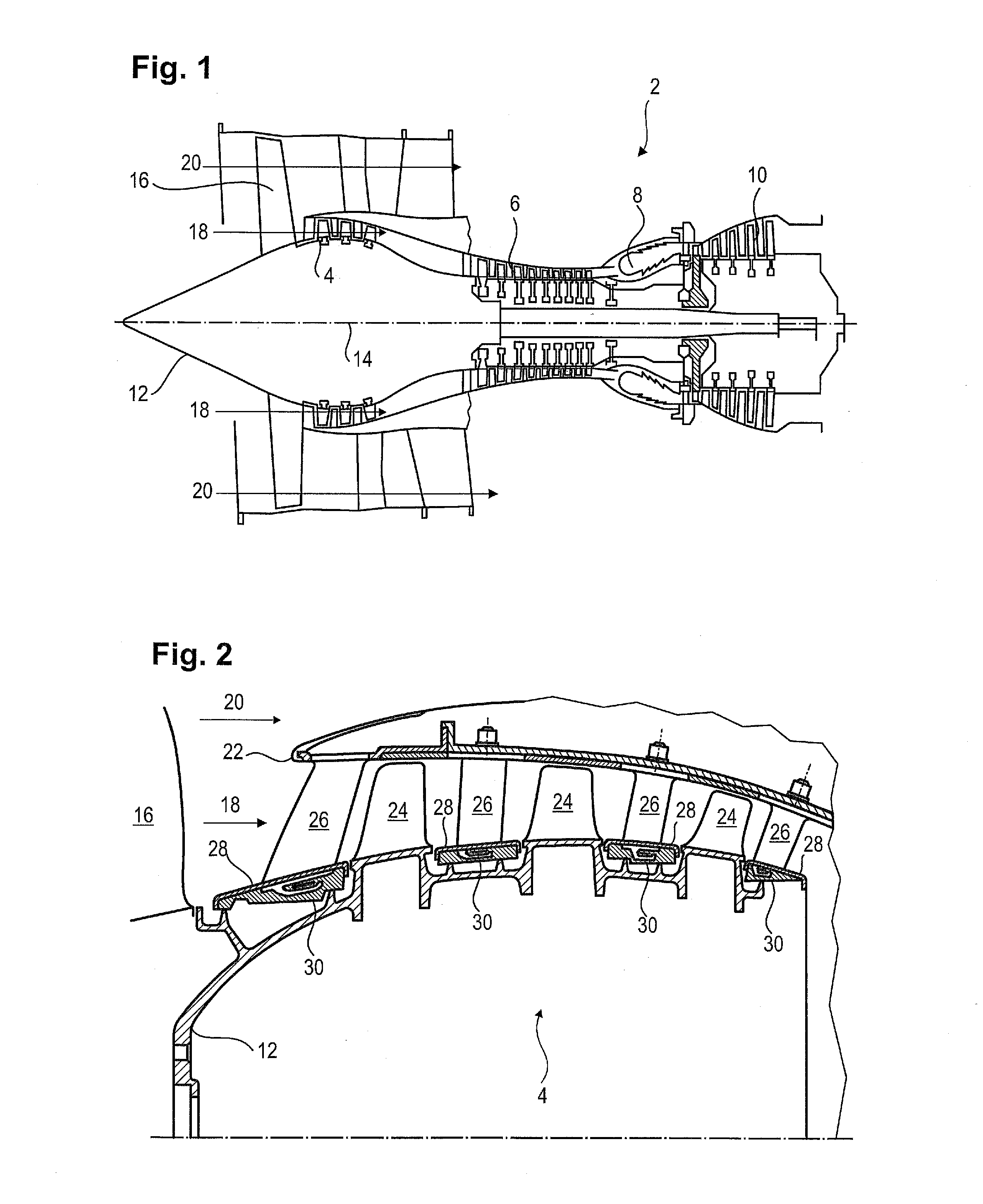 Axial Turbomachine Stator with Segmented Inner Shell