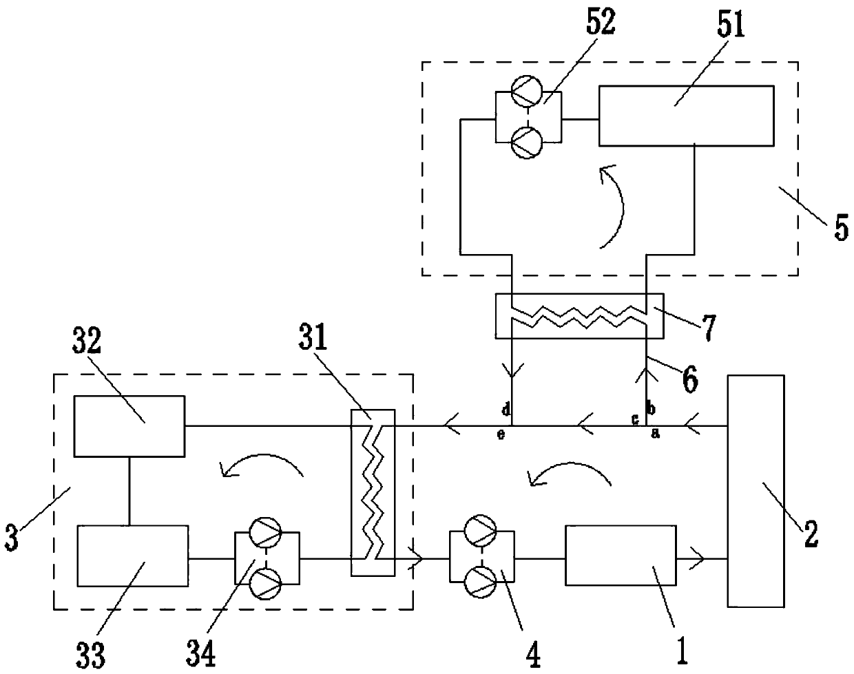 Cathode cooling water energy-saving utilization system of coated glass production line