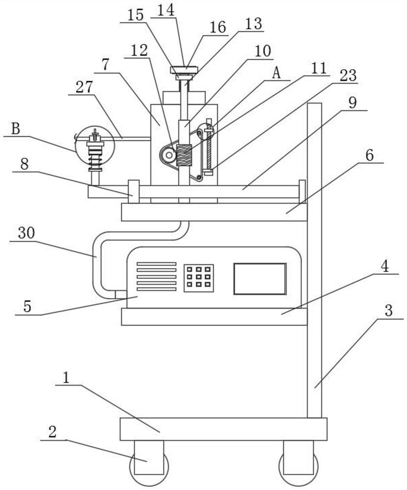 Pipeline adjusting device of respirator for pulmonary intensive care unit