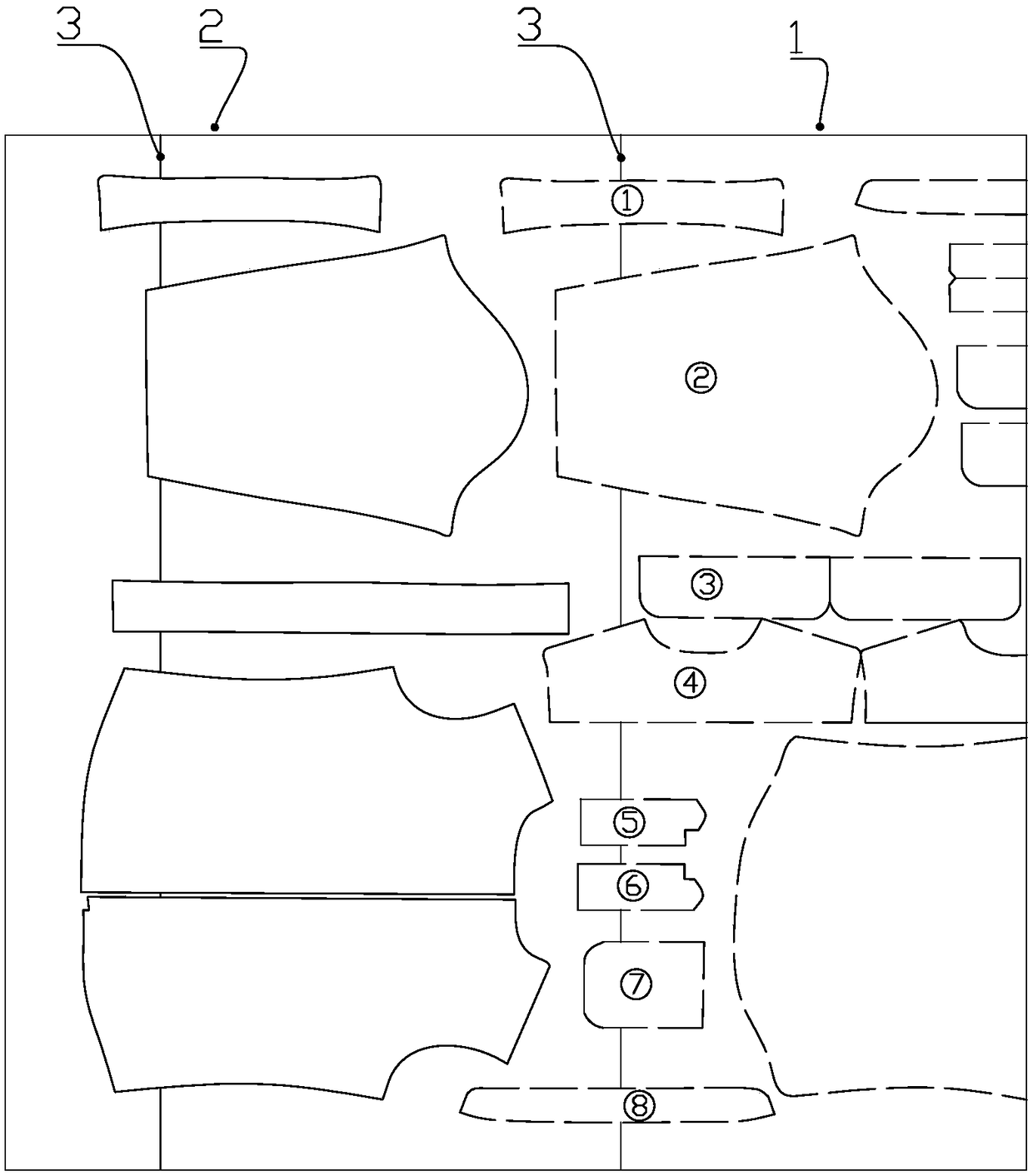 Self-adaptive waste cutting method of cutting bed