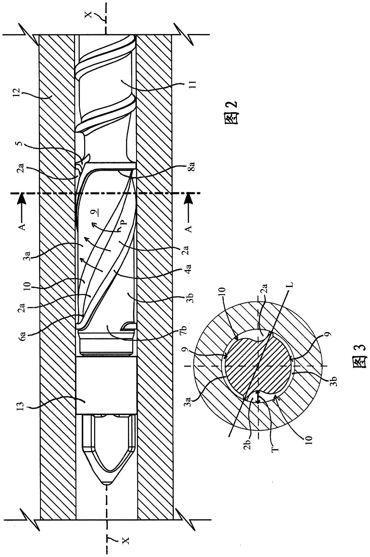 Shearing part for plasticising screw