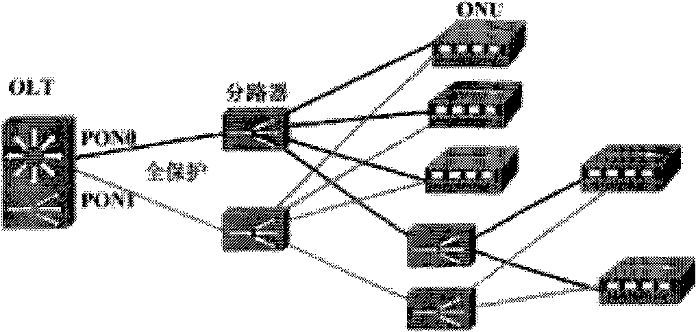 Protection system for light passive network