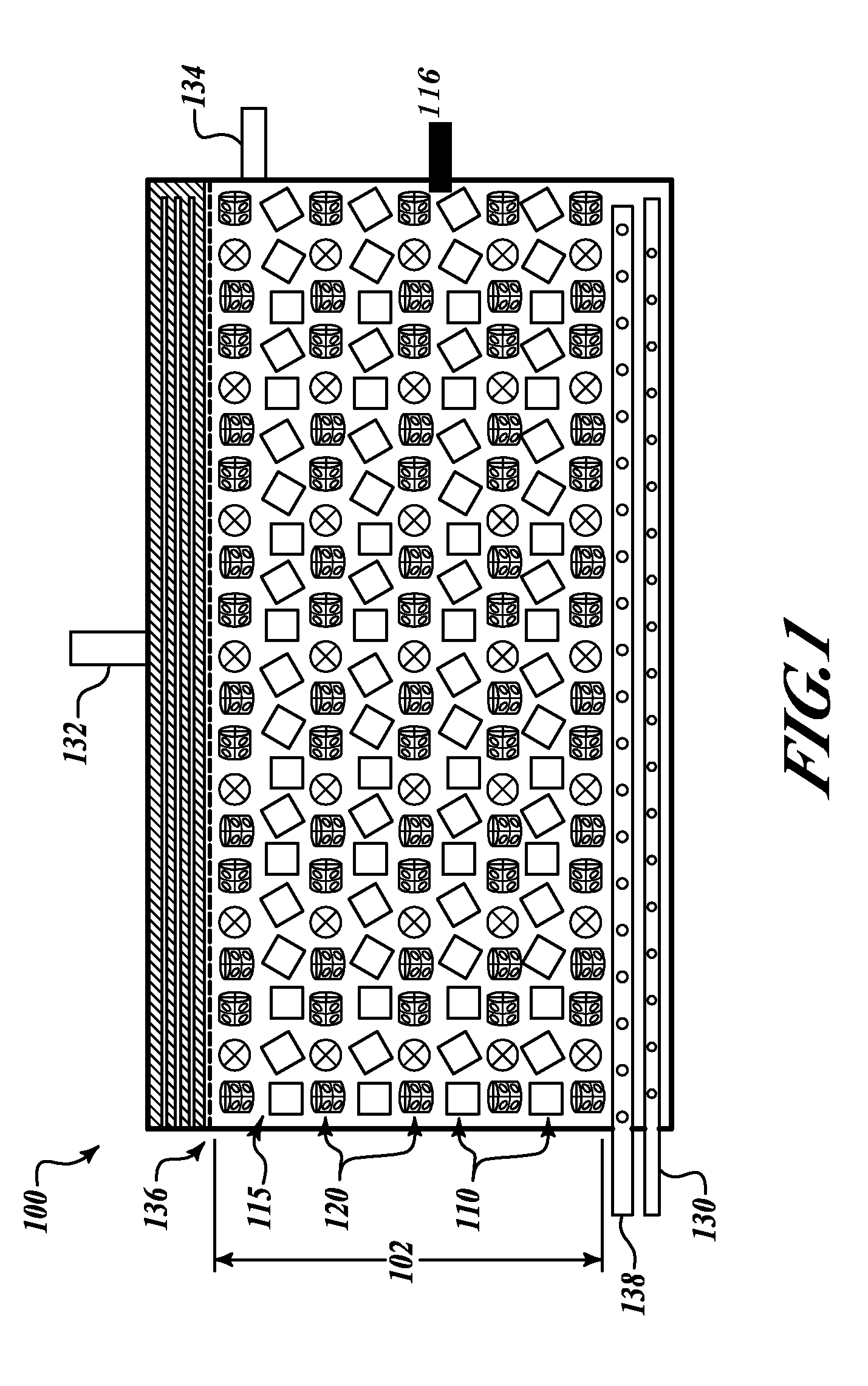 Process reactor with layered packed bed