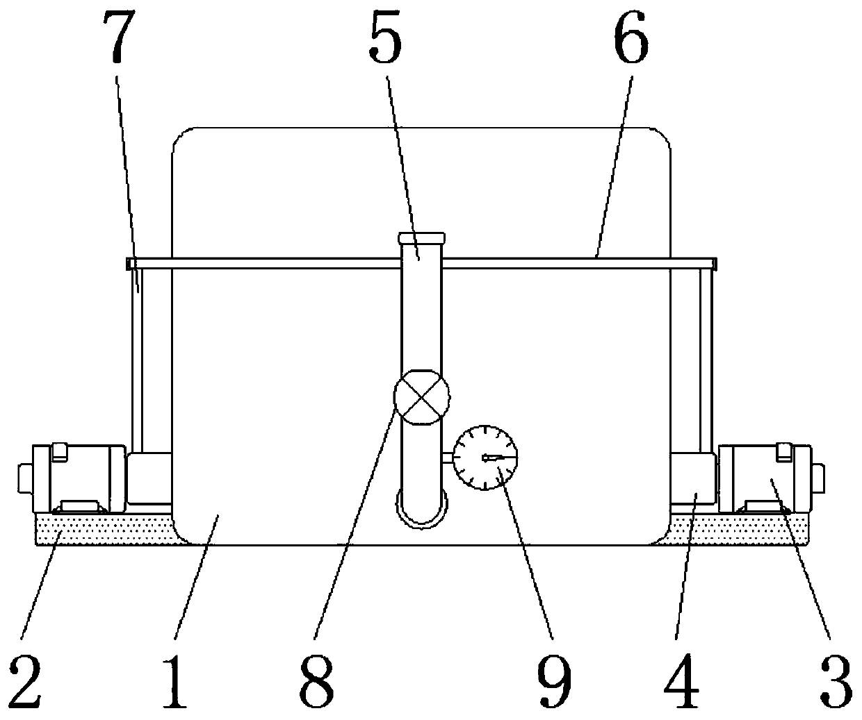 Chain track quenching device controlling quenching strength based on ventilation quantity