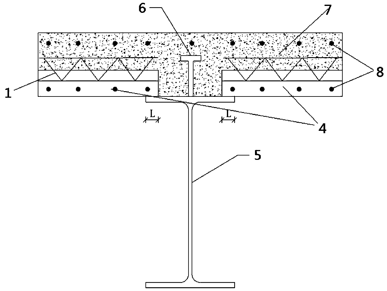 Integral laminated slab composite beam