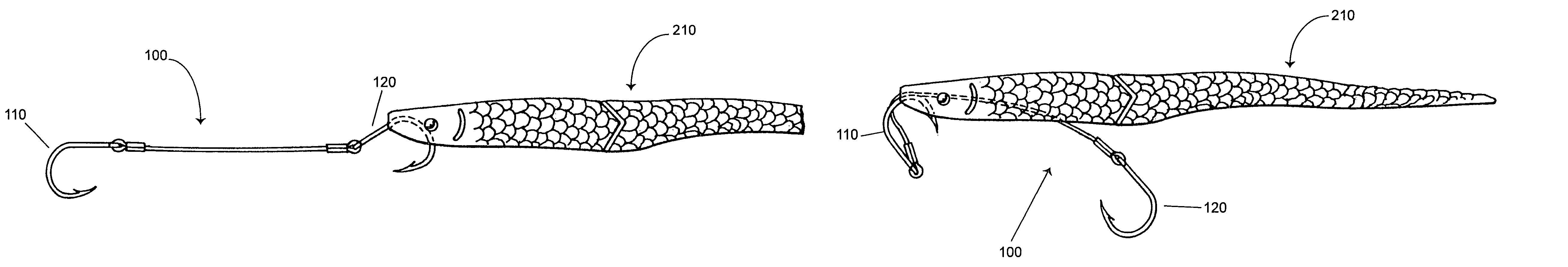 Fishing lure and hook assembly and method of rigging same