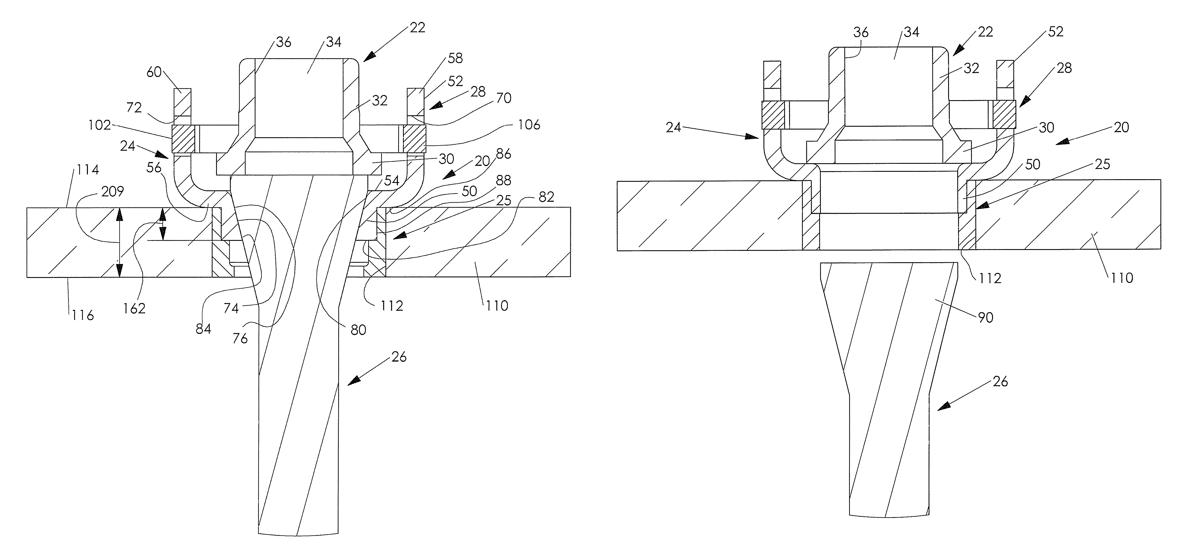 Nut plate fastener assembly for composite materials