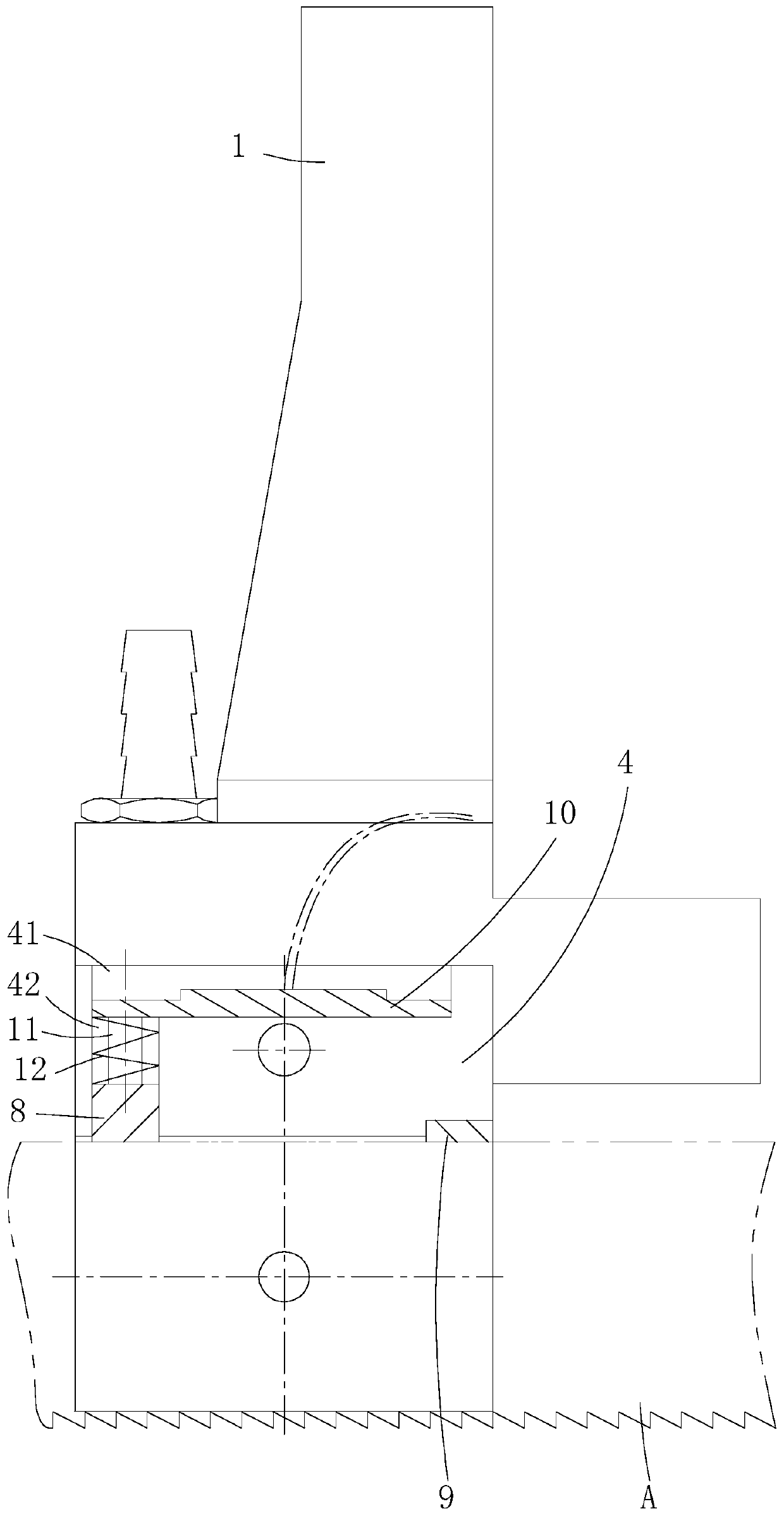 Band saw blade guide device for measuring sawing force and band sawing machine