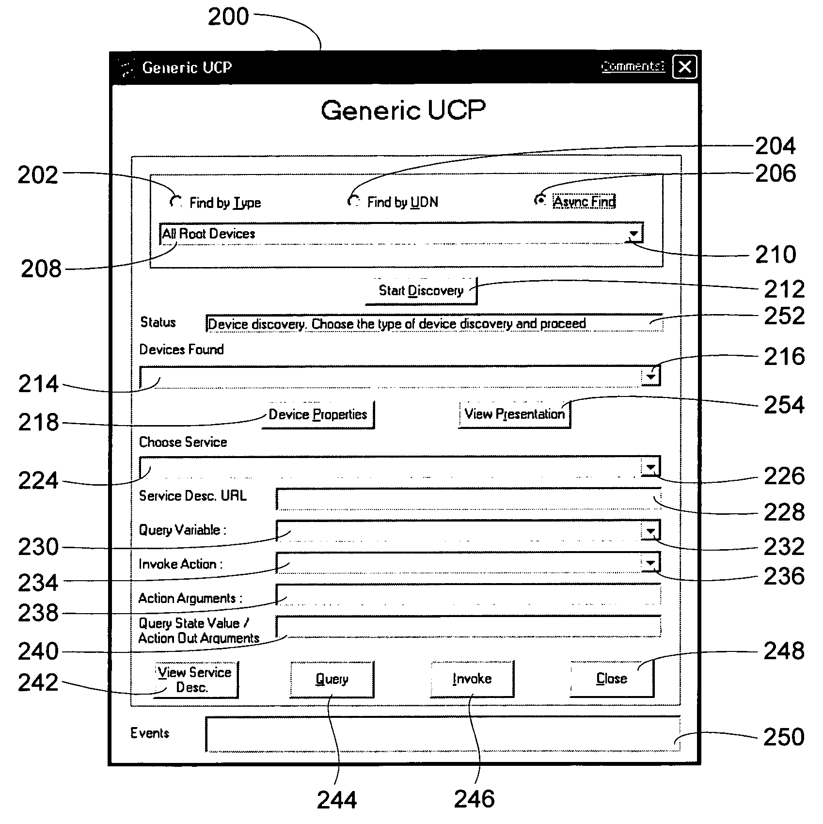 Generic user control point tool for universal plug and play (UPnP) devices