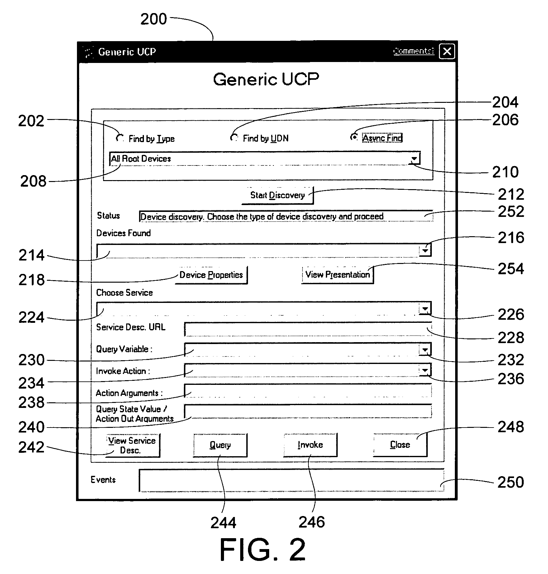 Generic user control point tool for universal plug and play (UPnP) devices