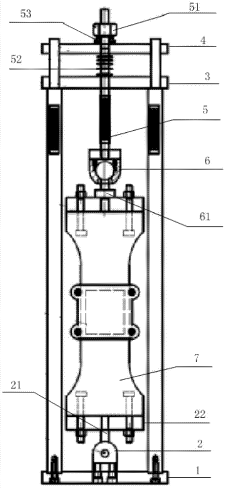 A concrete performance test device under axial tensile stress