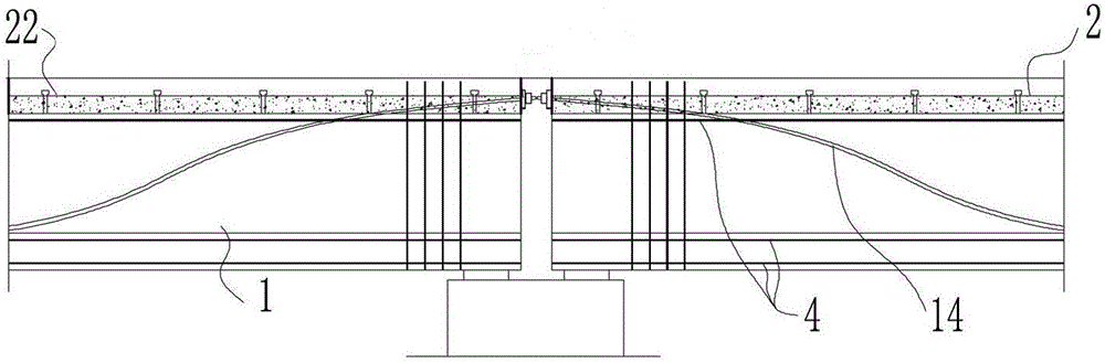 A simple-supported prefabricated monolithic composite bridge and its construction method