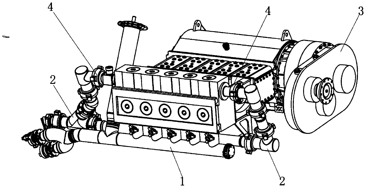 Manifold system capable of realizing low-pressure suction and high-pressure discharge