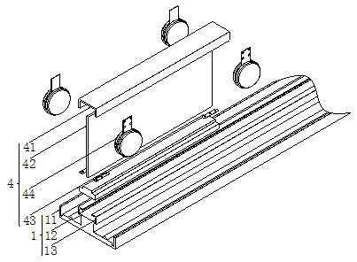 A kind of express container equipment for optical film product orbital assembly