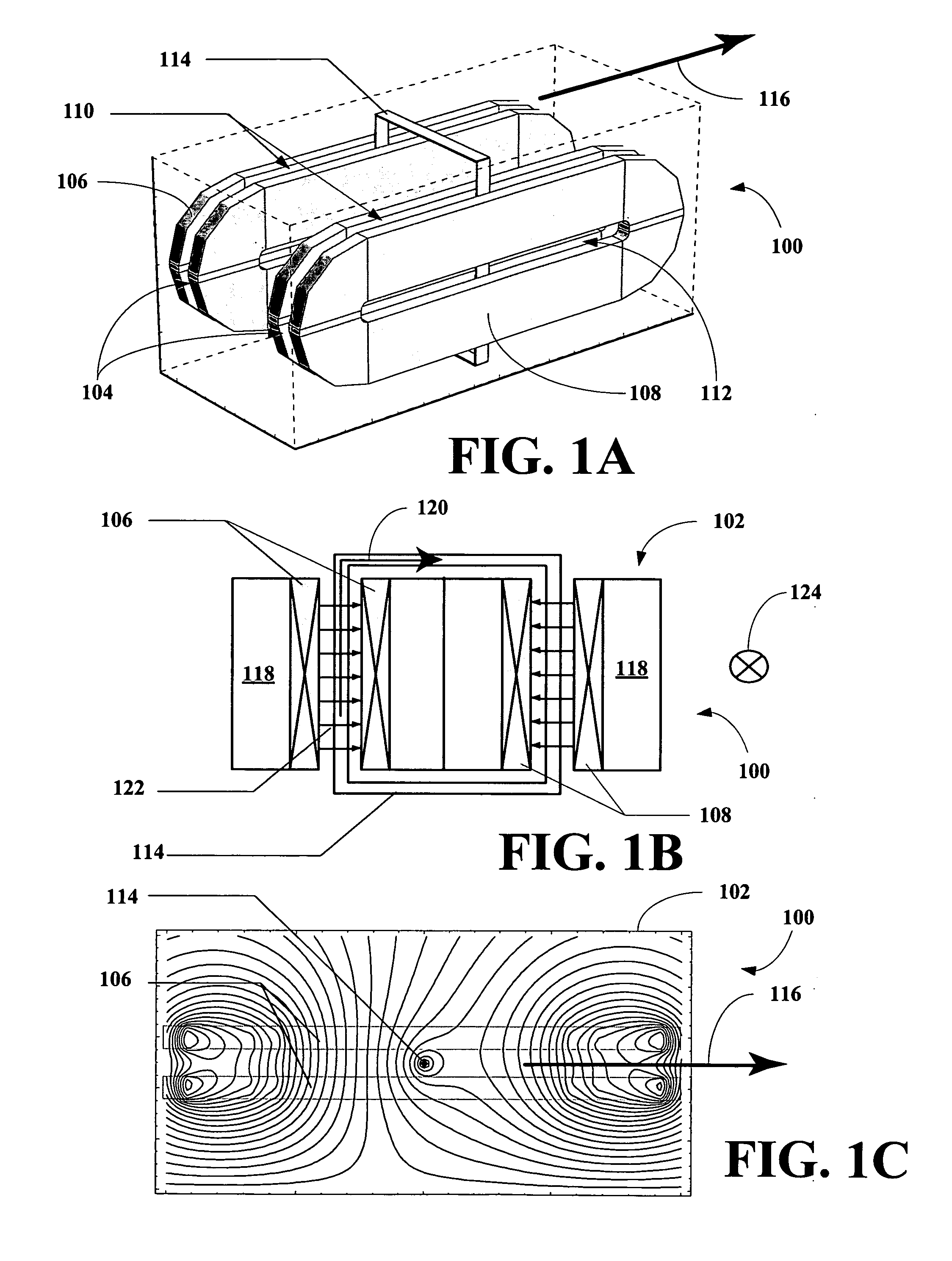 Linear motor geometry for use with persistent current magnets