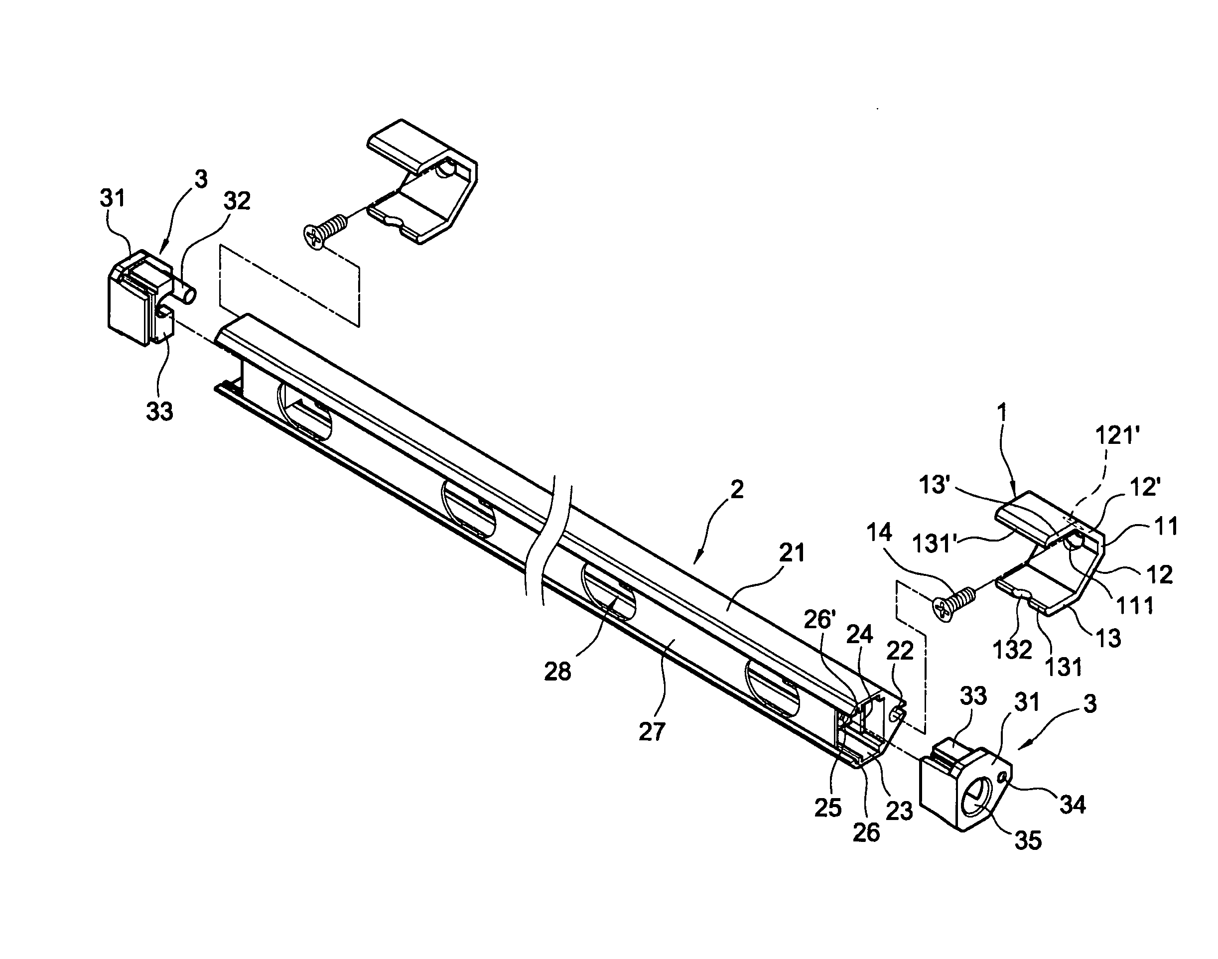 Assembly for fixing and connecting light bar lamp