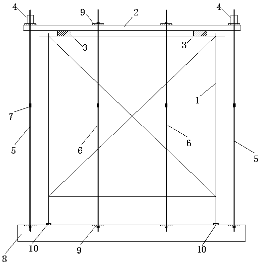 A static load test loading device for a steel structure frame