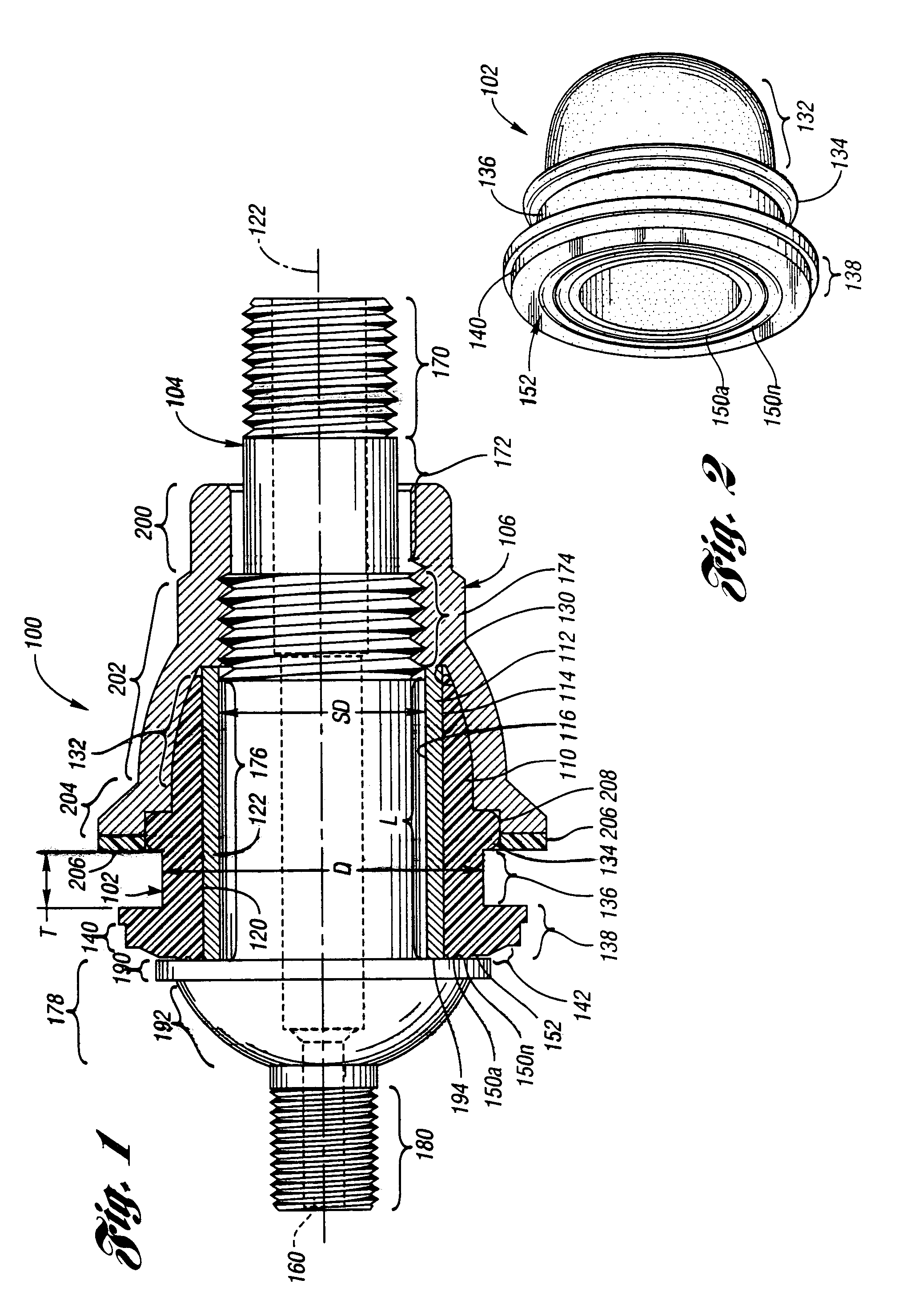 Snap-in grommet for a valve steam assembly