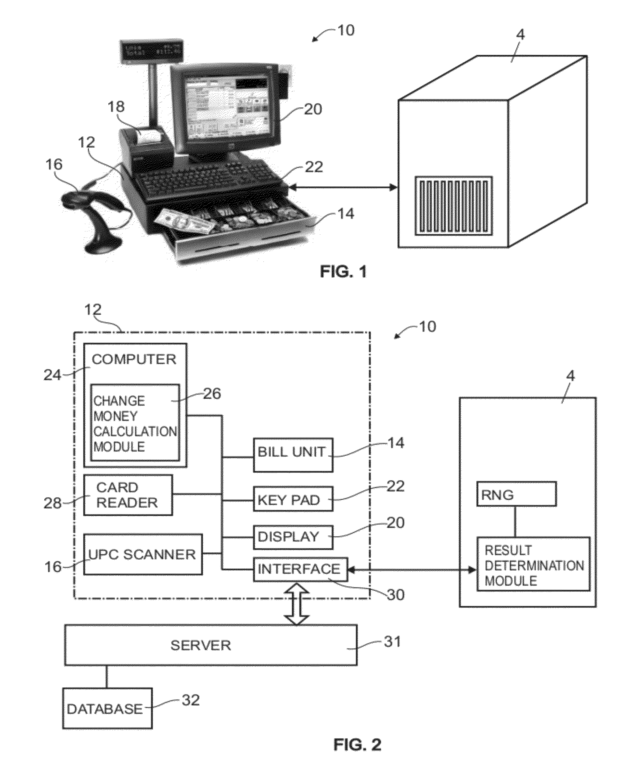 Lottery method and system for point of sale terminals