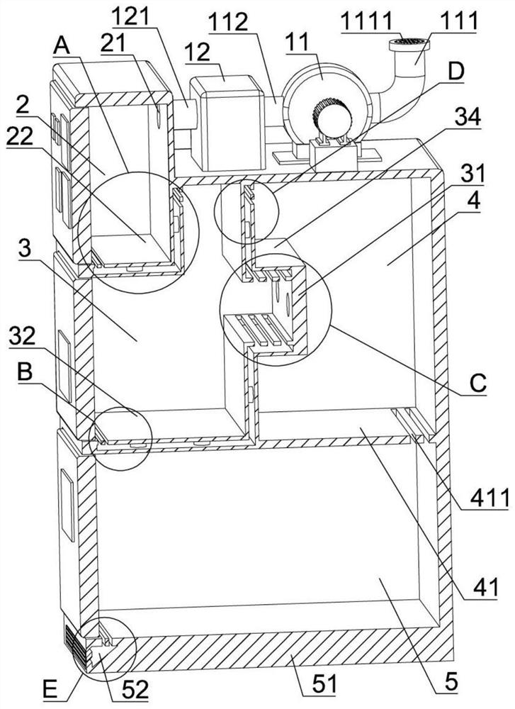 A central cabinet with good cooling and heat dissipation effect