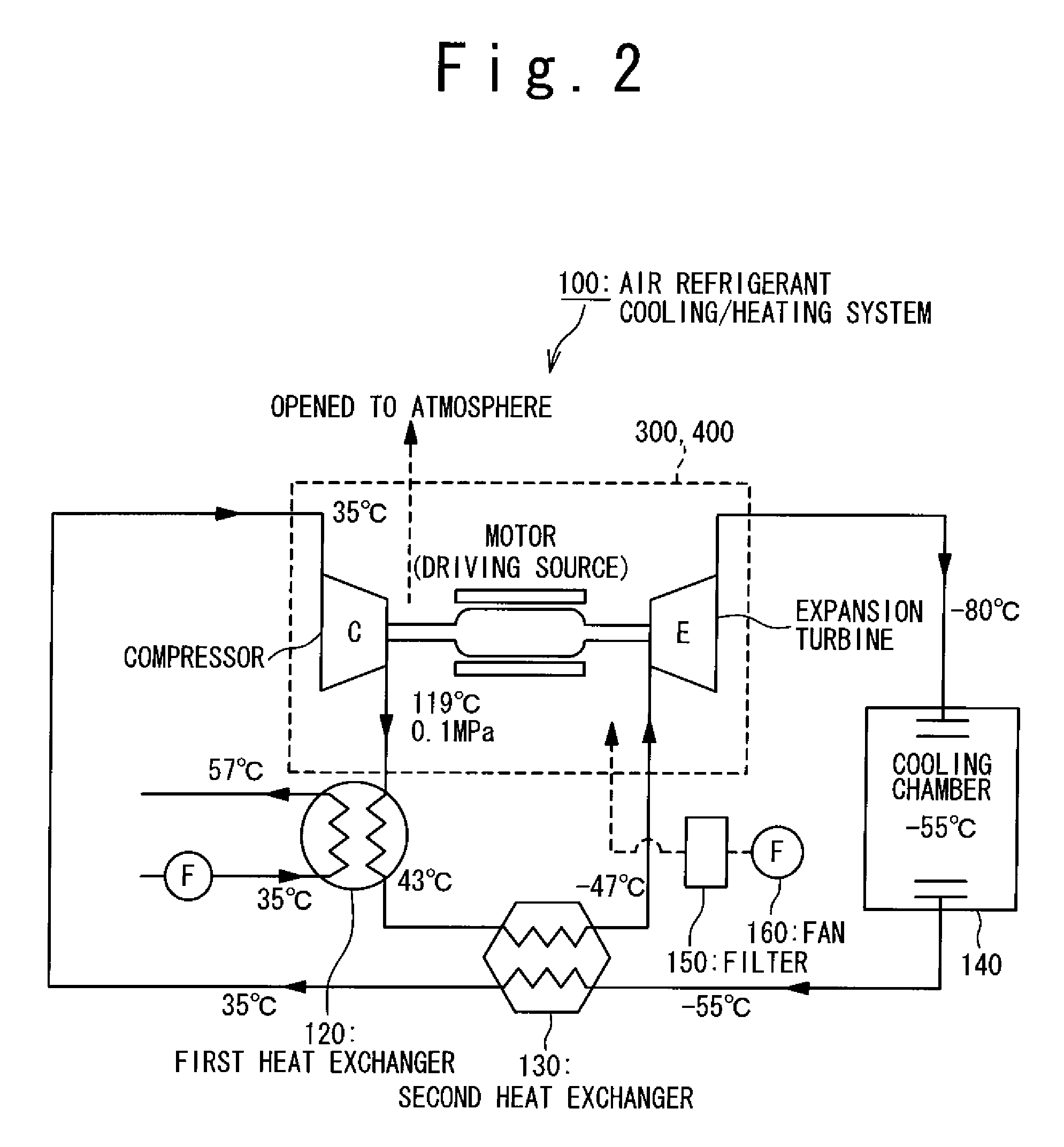 Air refrigerant type cooling apparatus and air refrigerant cooling/heating system using refrigerant type cooling apparatus