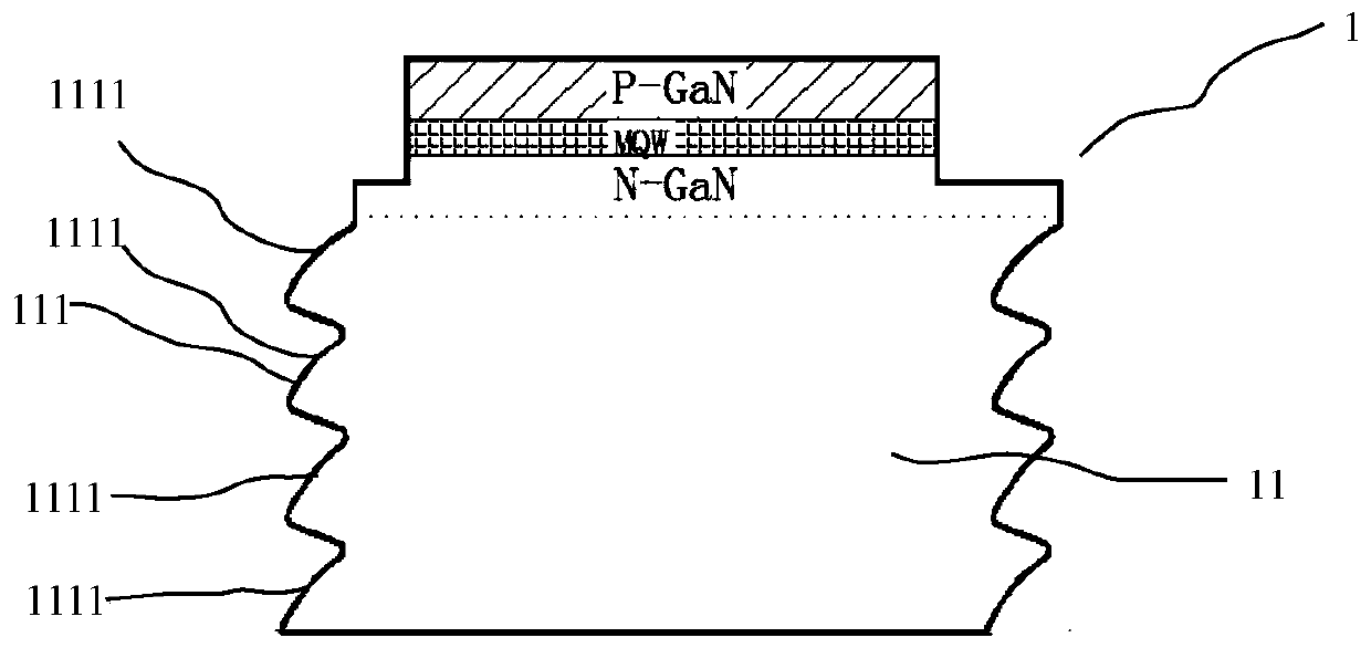 LED chiplet and LED chip invisible cutting method