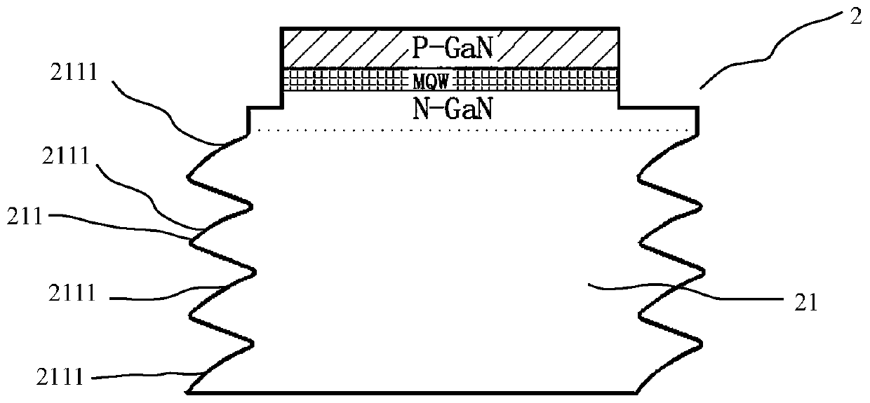 LED chiplet and LED chip invisible cutting method