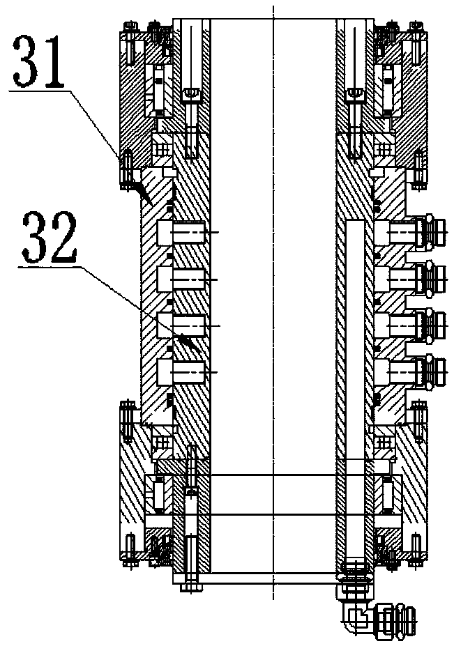 Brake device of hollow rotary joint in pile hole