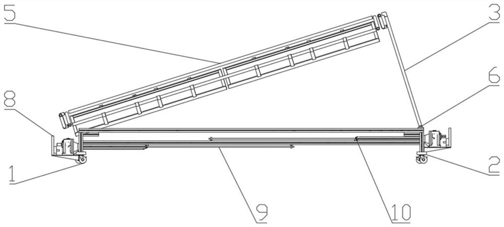 Folding and unfolding device for unfolding self-angle-forming double-layer lead screw guide type photovoltaic mechanism