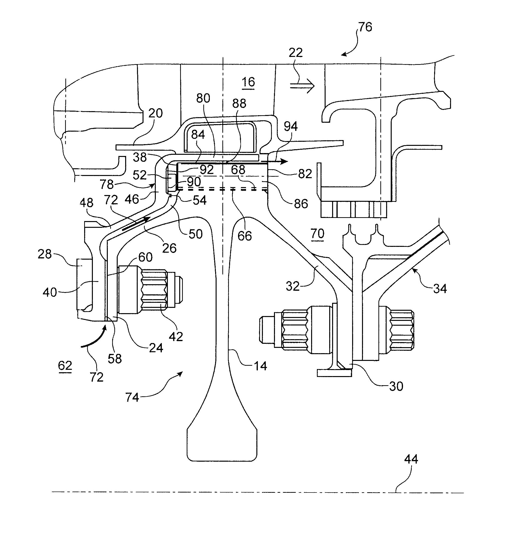 Impeller which includes improved means of cooling