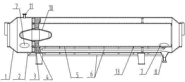 Horizontal type rotational flow plate liquid exhauster