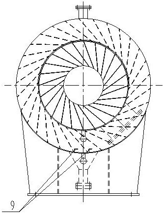 Horizontal type rotational flow plate liquid exhauster