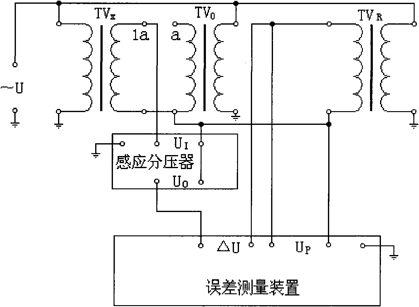 Induction voltage divider based method for judging detection error exception of voltage transformer