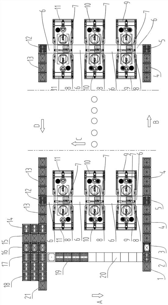 Substrate glass surface polishing production line system and substrate glass surface polishing production method