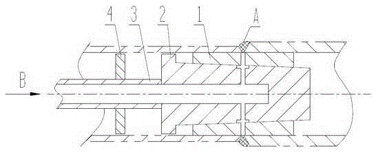 Jacket heat exchanger straight pipe inner pipe deep hole welding assembly device and jacket heat exchanger