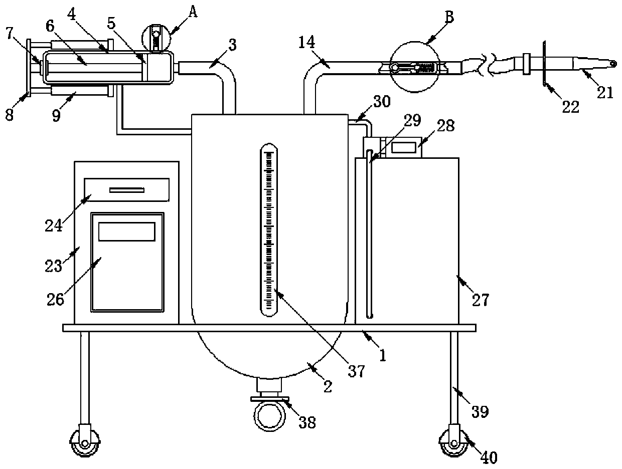 Hepatobiliary surgery nursing device with drainage function