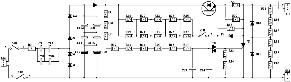 High voltage arc ignition circuit of wide voltage input argon arc welding machine