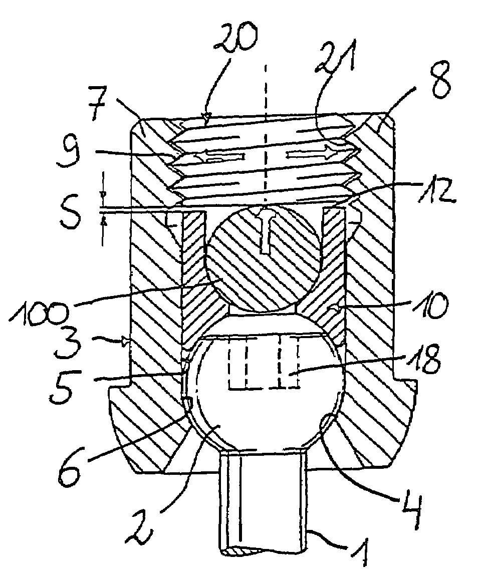 Implant having a shaft and a hold element connected therewith for connecting with a rod