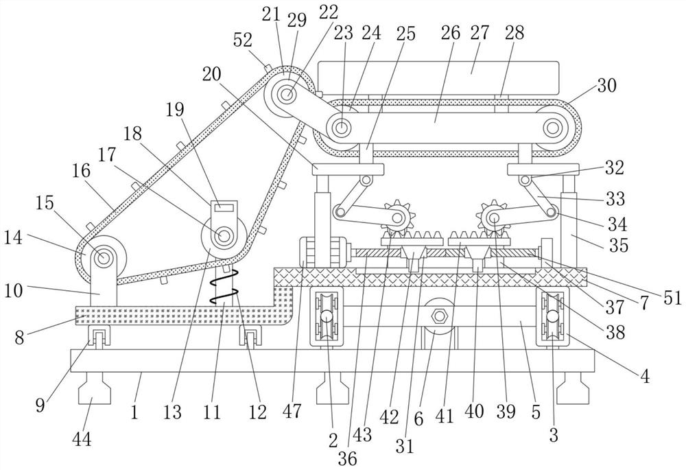 Conveying device with adjusting function for logistics vehicle loading