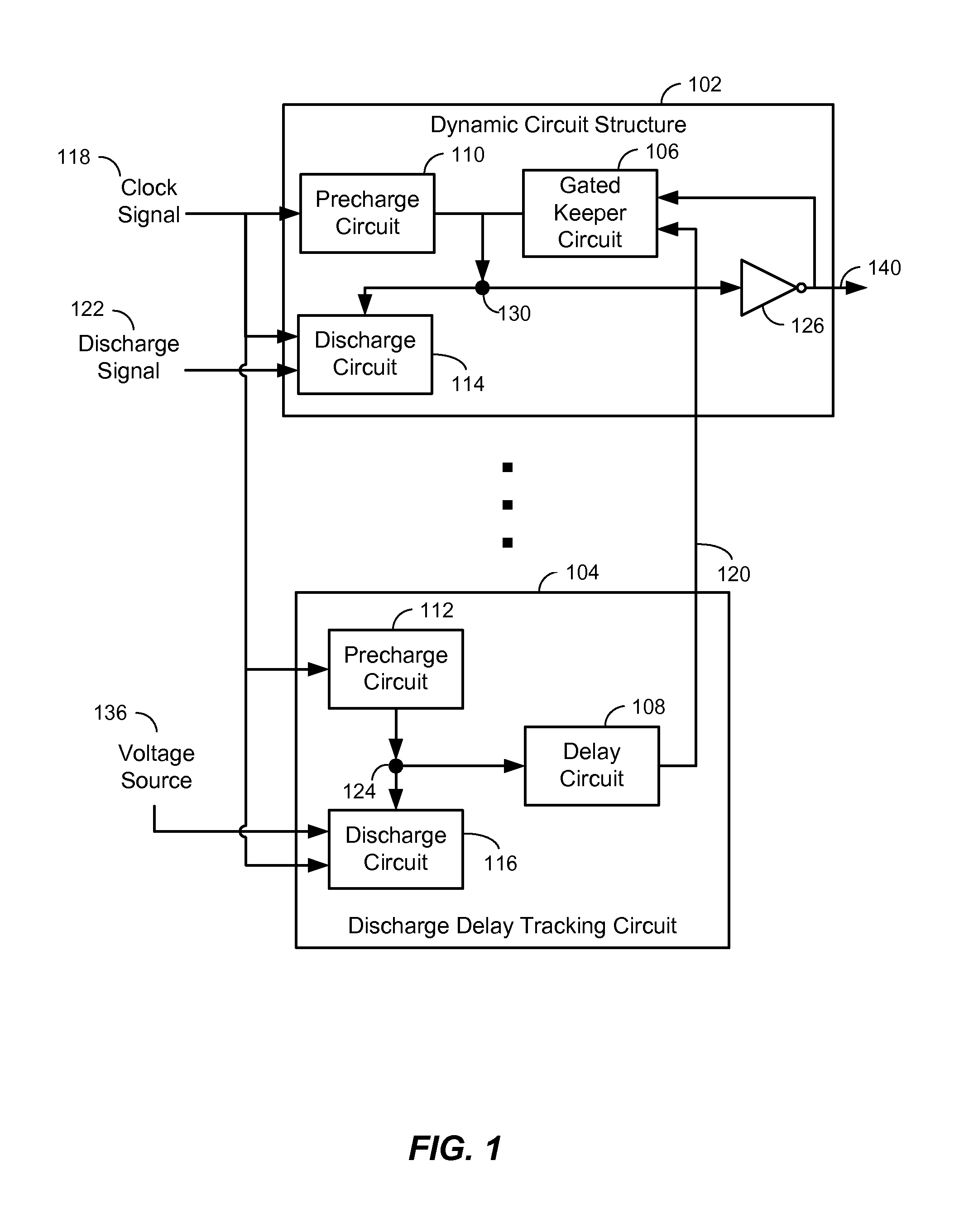 Voltage level shifter with dynamic circuit structure having discharge delay tracking