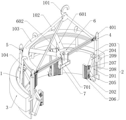 Hoisting device with self-adaptive supplement structure for metal heat treatment