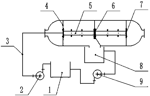 Large container interior cleaning and sprinkling device and using method