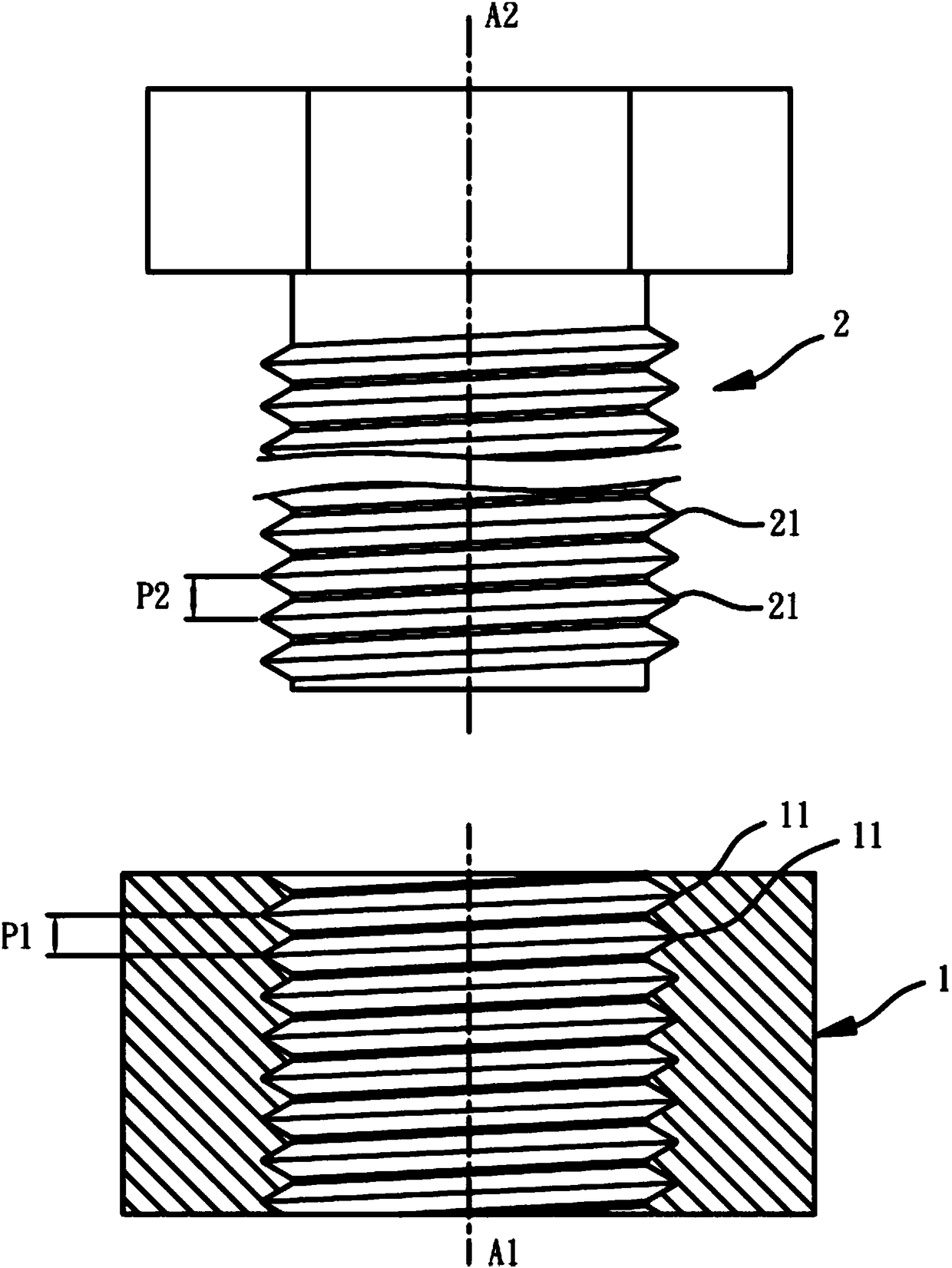 Thread screw joint structure