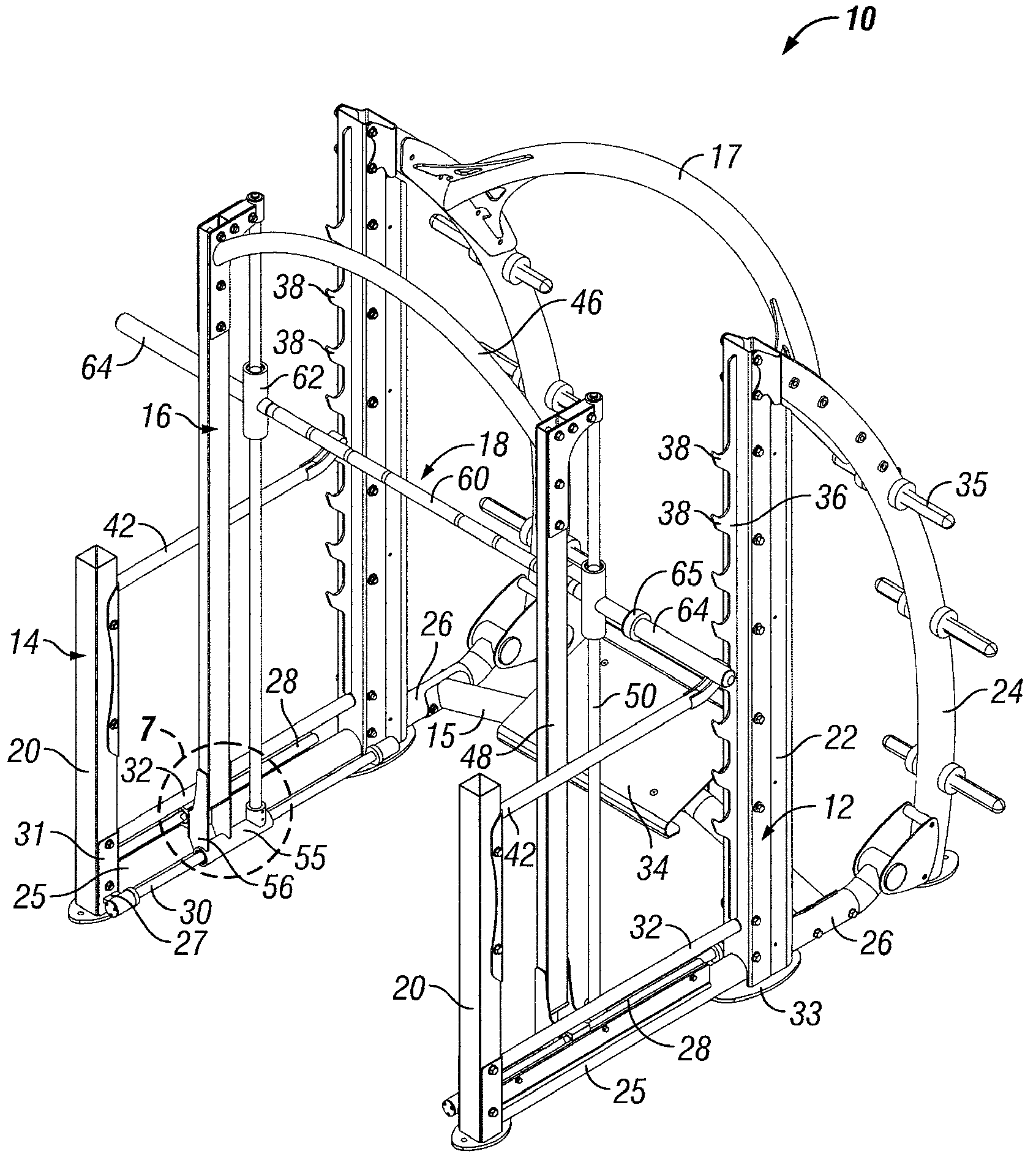 Dual action weightlifting machine