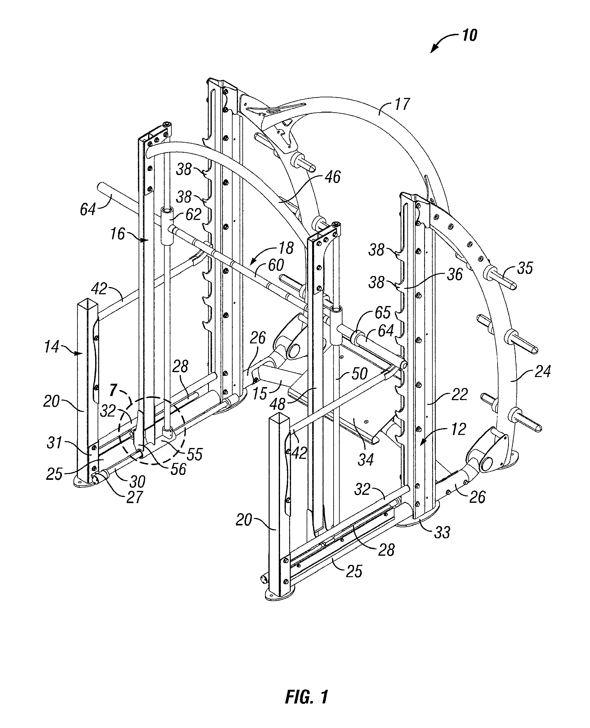 Dual action weightlifting machine