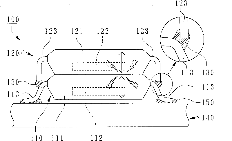 Semiconductor packaging stack combination construction with movable outer terminal