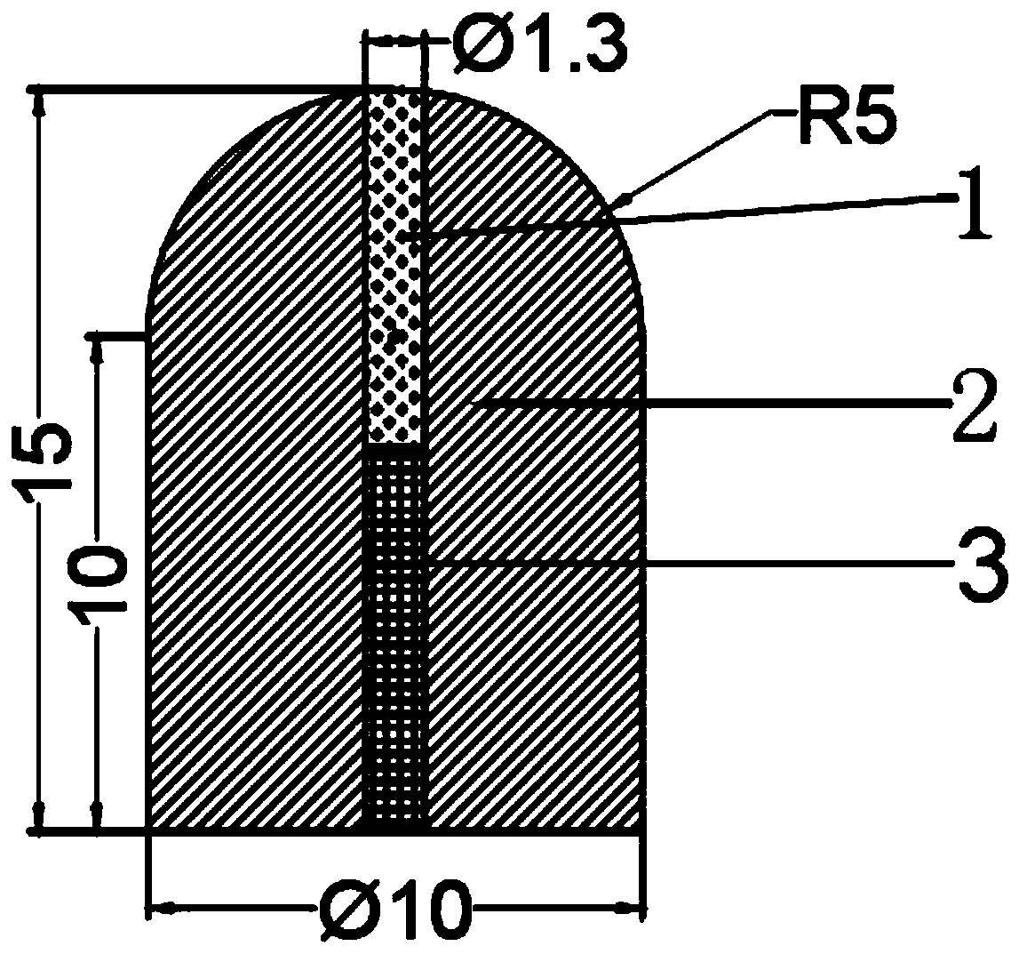 A preparation method of diamond sandwich cemented carbide composite button