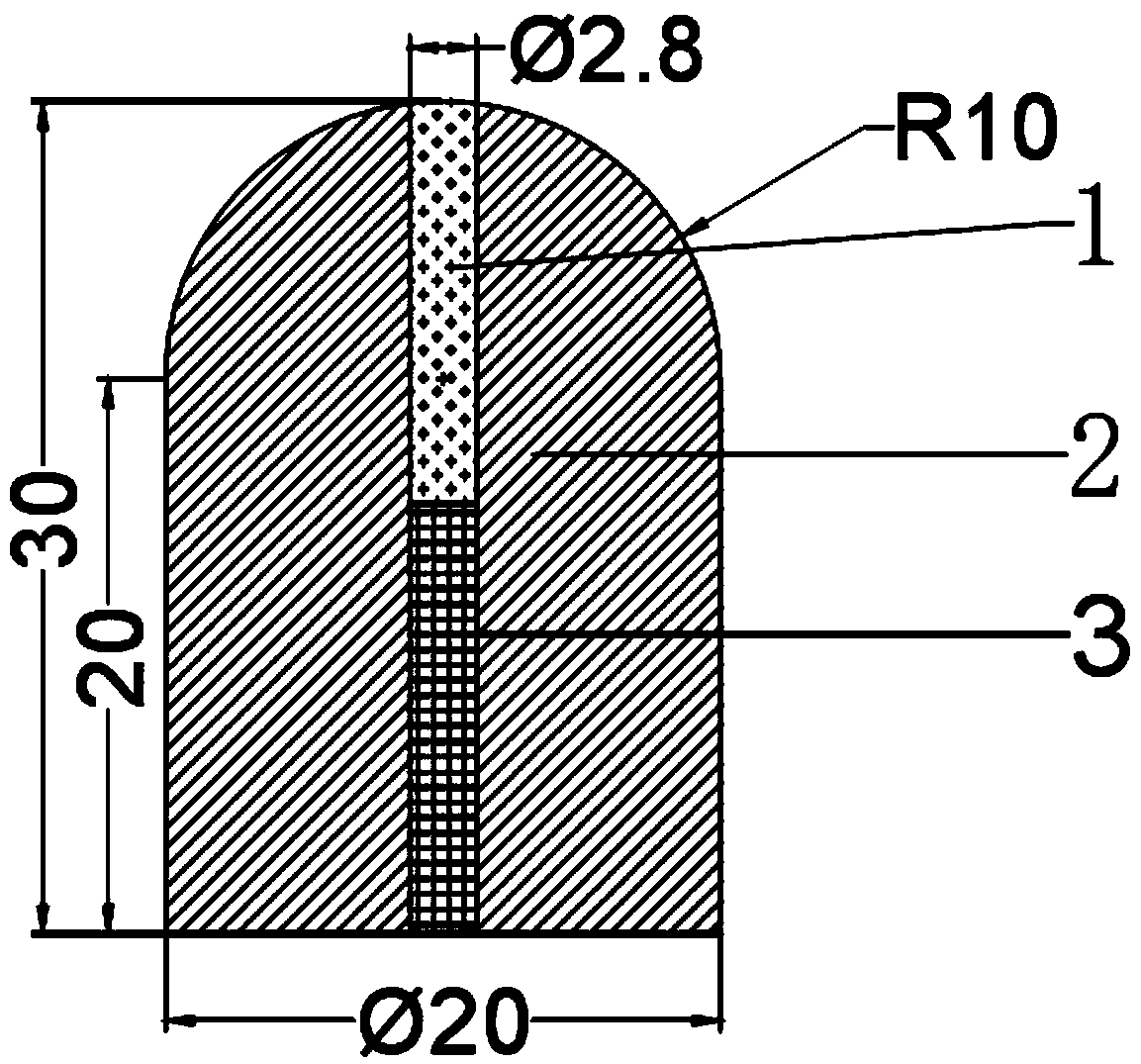 A preparation method of diamond sandwich cemented carbide composite button