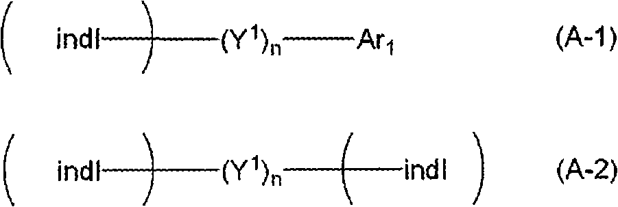 Indole compound-containing composition and light-emitting device using the composition