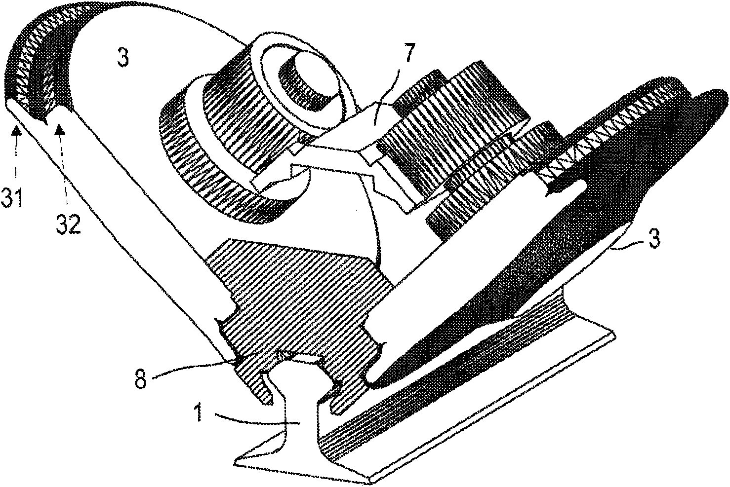 Method and device for detecting the derailment of a guided vehicle